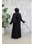 Boncuk Işlemeli Siyah Tesettür Abaya 29117S 4