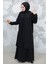 Boncuk Işlemeli Siyah Tesettür Abaya 29121S 3