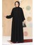 Fermuarlı Siyah Tesettür Abaya 45295S 1