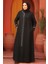 Boncuk Detaylı Siyah Tesettür Abaya 26331S 2