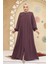 Fermuarlı Gül Kurusu Tesettür Abaya 45295GK 1