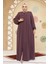 Fermuarlı Gül Kurusu Tesettür Abaya 45295GK 2
