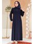 Pile Detaylı Lacivert Tesettür Ferace 45289L 2