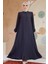 Düğmeli Füme Tesettür Abaya 45283FU 1