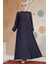 Düğmeli Füme Tesettür Abaya 45283FU 2