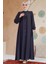 Düğmeli Füme Tesettür Abaya 45283FU 3
