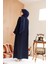 Fermuarlı Lacivert Tesettür Ferace 45290L 4