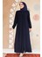Kolları Düğme Detaylı Koyu Lacivert Tesettür Ferace 45292KL 5