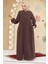 Fermuarlı Vizon Tesettür Abaya 45295V 1