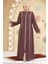 Biyeli Gül Kurusu Tesettür Abaya 45300GK 2