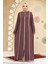 Biyeli Gül Kurusu Tesettür Abaya 45300GK 3