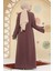 Biyeli Gül Kurusu Tesettür Abaya 45300GK 4