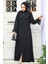 Boncuk Işlemeli Siyah Tesettür Abaya 520090S 1