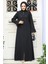 Boncuk Işlemeli Siyah Tesettür Abaya 520090S 2