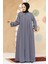 Fermuarlı Gri Tesettür Abaya 45295GR 1
