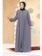 Fermuarlı Gri Tesettür Abaya 45295GR 2