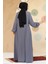Fermuarlı Gri Tesettür Abaya 45295GR 3