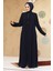 Fermuarlı Lacivert Tesettür Abaya 45298L 1