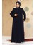 Fermuarlı Lacivert Tesettür Abaya 45298L 2
