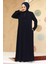 Fermuarlı Lacivert Tesettür Abaya 45298L 3