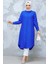 Düğmeli Sax Mavisi Tesettür Tunik 10784SX 2