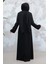 Desenli Siyah Tesettür Abaya 15079S 3