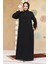 Fermuarlı Siyah Tesettür Abaya 45298S 3