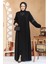 Fermuarlı Siyah Tesettür Abaya 45299S 1