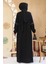 Fermuarlı Siyah Tesettür Abaya 45299S 4