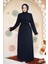 Boncuk Işlemeli Lacivert Tesettür Abaya 29118L 2