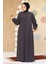 Pile Detaylı Füme Tesettür Abaya 45296FU 1