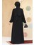 Pile Detaylı Siyah Tesettür Abaya 45296S 3