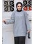 Baklava Desenli Gri Tesettür Triko Tunik Kazak 10241GR 3