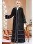Fermuarlı Siyah Tesettür Abaya 41567S 2