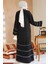 Fermuarlı Siyah Tesettür Abaya 41567S 3