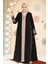 Fermuarlı Siyah Tesettür Abaya 41568S 2