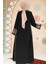 Fermuarlı Siyah Tesettür Abaya 41568S 4