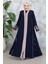 Fermuarlı Lacivert Tesettür Abaya 41568L 1