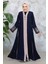 Fermuarlı Lacivert Tesettür Abaya 41568L 2