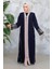 Fermuarlı Lacivert Tesettür Abaya 41568L 3