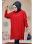 Kırmızı Tesettür Kazak Tunik 17203K 1