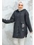 Çizgili Antrasit Tesettür Puane Tunik 10551ANT 1