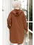 Fermuarlı Kahverengi Tesettür Sweatshirt 30157KH 3