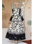 Desenli Siyah Tesettür Elbise 10208S 1