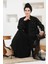 Inci Işlemeli Lacivert Tesettür Abaya Takım 42781S 4