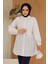 Düğmeli Beyaz Tesettür Tunik 10025B 2