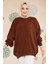 Kahverengi Tesettür Kazak Tunik 17201KH 1
