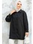 Düğmeli Siyah Tesettür Puane Gömlek 10564S 1
