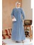 Kot Mavi Tesettür Elbise 19124M 1