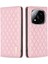 Xiaomi Redmi Için Not 14 Pro+ 5g/note 14 Pro 5g/poco X7 5g Kılıf Kart Yuvaları Eşkenar Dörtgen Deri Kapak-Pembe (Yurt Dışından) 1